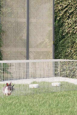 vidaXL 171569 - Cage à lapin 3 panneaux 163x79x54 cm Fer galvanisé
