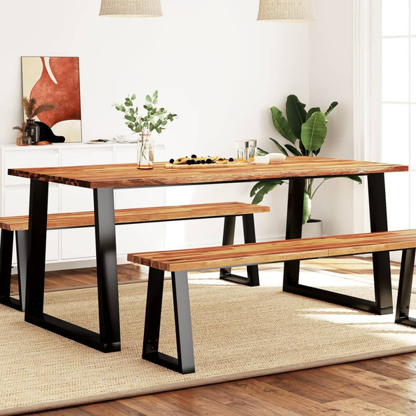 vidaXL 353291 - Dining Table with Live Edge 180x90x75 cm Solid Wood Acacia