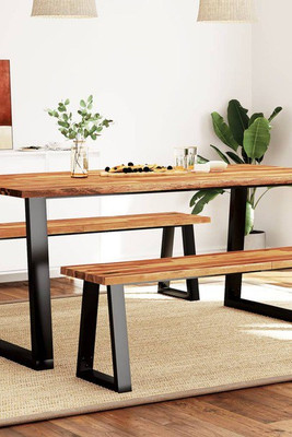 vidaXL 353291 - Dining Table with Live Edge 180x90x75 cm Solid Wood Acacia