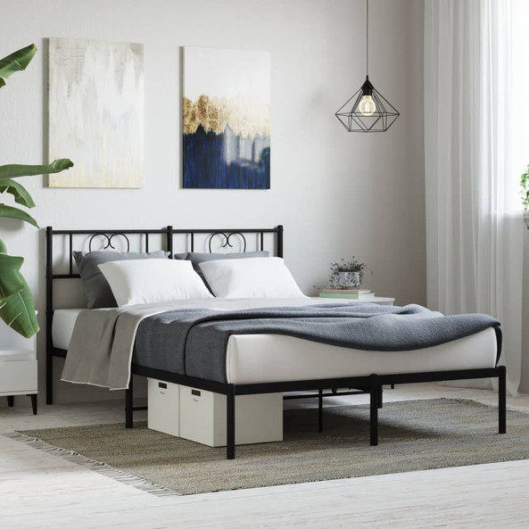 vidaXL 355465 - Metal Bed Frame without Mattress with Headboard 150x200cm