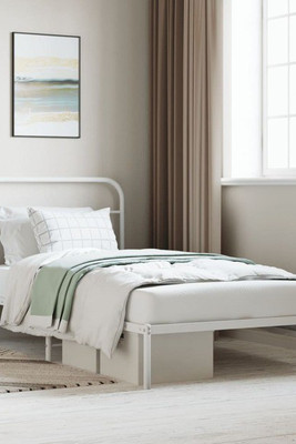 vidaXL 352622 - Metal Bed Frame without Mattress with Headboard 100x200cm