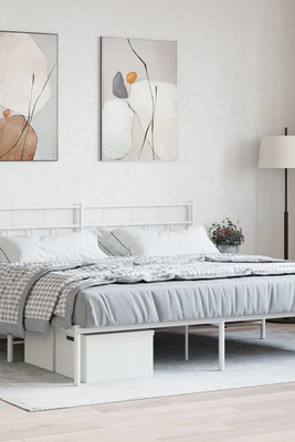 vidaXL 355714 - Metal Bed Frame without Mattress with Headboard 193x203cm