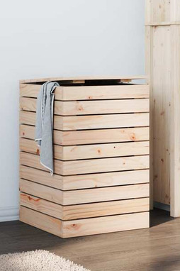 vidaXL 832317 - Panier à linge 44x44x66 cm bois massif de pin