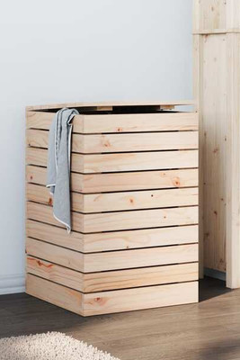 vidaXL 832317 - Laundry Basket 44x44x66 cm Solid Wood Pine