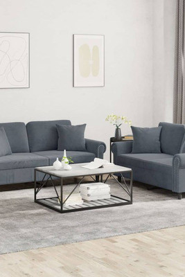vidaXL 3202231 - 2 Piece Sofa Set with Pillows Dark Velvet