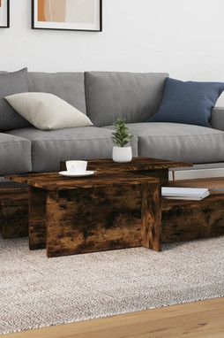 vidaXL 3216158 - Coffee Tables 2 pcs Smoked Oak Engineered Wood