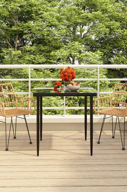 vidaXL 3157845 - 3 Piece Garden Dining Set Poly Rattan
