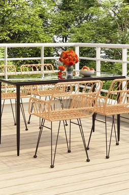 vidaXL 3157847 - 5 Piece Garden Dining Set Poly Rattan