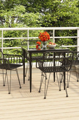 vidaXL 3157853 - 5 Piece Garden Dining Set Poly Rattan