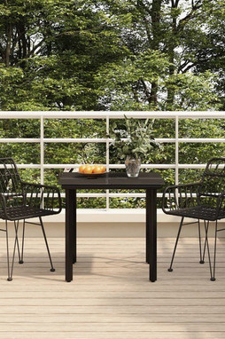 vidaXL 3157866 - 3 Piece Garden Dining Set Poly Rattan