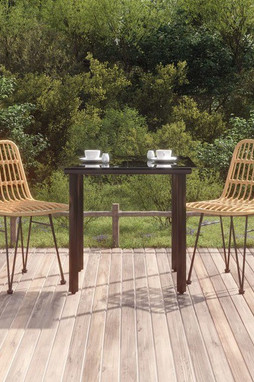 vidaXL 3157887 - 3 Piece Garden Dining Set Poly Rattan