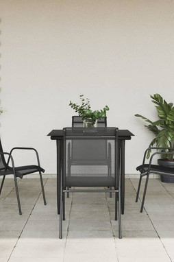 vidaXL 3200683 - 5 Piece Garden Dining Set Steel and Textilene