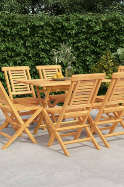 vidaXL 3155000 - 7 Piece Garden Dining Set Solid Wood Teak