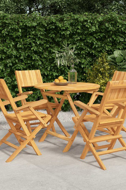 vidaXL 3155021 - 5 Piece Garden Dining Set Solid Wood Teak