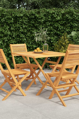 vidaXL 3155040 - 5 Piece Garden Dining Set Solid Wood Teak