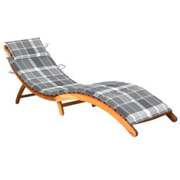 vidaXL 3061586 - Garden Sun Lounger with Cushion Solid Acacia Wood