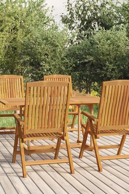 vidaXL 3154917 - 5 Piece Garden Dining Set Solid Wood Teak