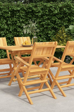 vidaXL 3155009 - 5 Piece Garden Dining Set Solid Wood Teak
