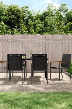 vidaXL 3187036 - 7 Piece Garden Dining Set Textilene and Steel
