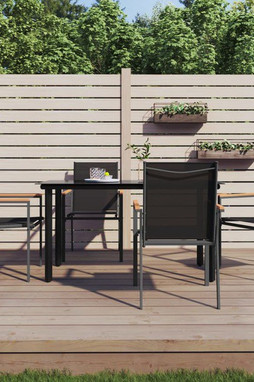 vidaXL 3187043 - 5 Piece Garden Dining Set Textilene and Steel