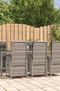 vidaXL 3185027 - 7 Piece Garden Dining Set with Cushions Poly Rattan