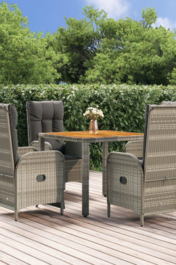 vidaXL 3185050 - 5 Piece Garden Dining Set with Cushions Poly Rattan