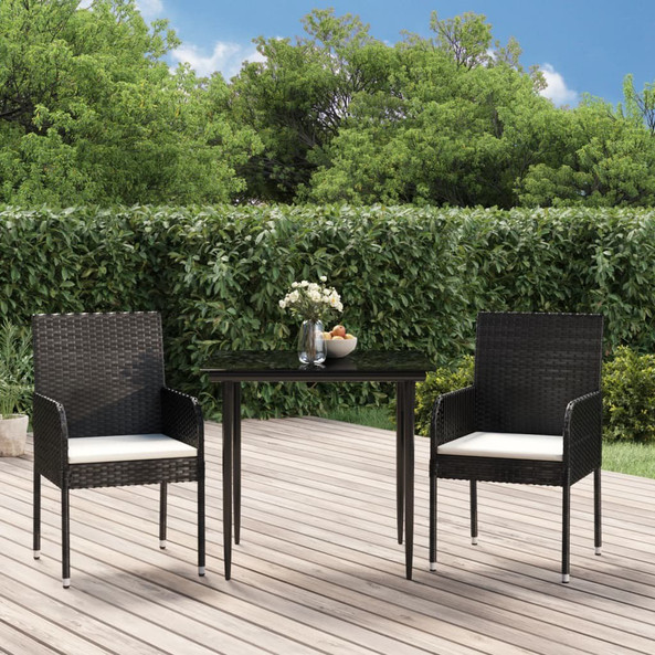 vidaXL 3185143 - Ensemble à manger de jardin avec coussins 3 pcs