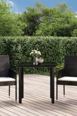 vidaXL 3185155 - 3 Piece Garden Dining Set with Cushions Poly Rattan