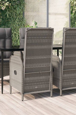 vidaXL 3185181 - 5 Piece Garden Dining Set with Cushions Black and Poly Rattan
