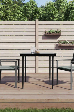 vidaXL 3187001 - 3 Piece Garden Dining Set with Cushions Poly Rattan and Steel