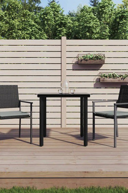 vidaXL 3187017 - 3 Piece Garden Dining Set with Cushions Poly Rattan and Steel