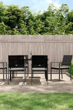 vidaXL 3187022 - 7 Piece Garden Dining Set with Cushions Poly Rattan and Steel