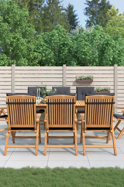 vidaXL 3196523 - Reclining Garden Chairs with Cushions 8 pcs Solid Wood Teak