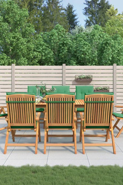 vidaXL 3196528 - Reclining Garden Chairs with Cushions 8 pcs Solid Wood Teak