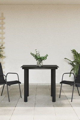 vidaXL 3200710 - 3 Piece Garden Dining Set Steel and Textilene