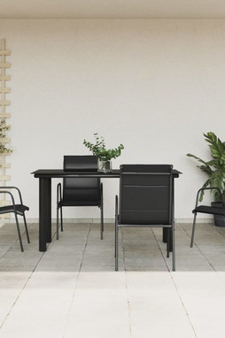 vidaXL 3200712 - 5 Piece Garden Dining Set Steel and Textilene
