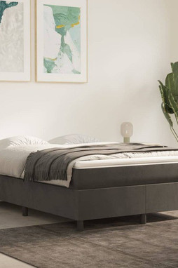 vidaXL 3121154 - Bed Frame without Mattress Dark Queen Velvet (US/AU Only)