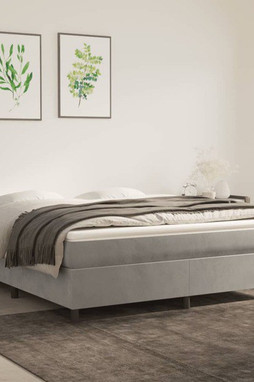 vidaXL 3121156 - Bed Frame without Mattress Light King Velvet (US Only)