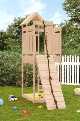 vidaXL 3156874 - Playhouse with Climbing Wall Solid Wood Pine