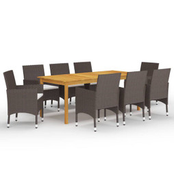 vidaXL 3067862 - 9 Piece Garden Dining Set