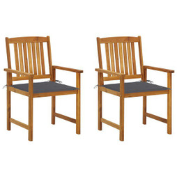 vidaXL 3061167 - Garden Chairs with Cushions 2 pcs Solid Acacia Wood