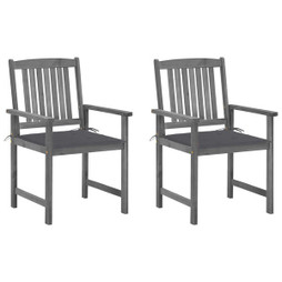 vidaXL 3061221 - Garden Chairs with Cushions 2 pcs Solid Acacia Wood