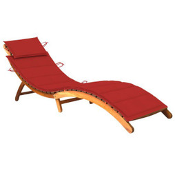 vidaXL 3061578 - Garden Sun Lounger with Cushion Solid Acacia Wood