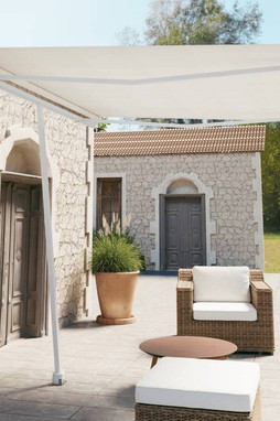 vidaXL 315090 - Jeu de poteaux dauvent blanc 300x245 cm fer