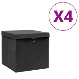 vidaXL 325188 - Boîtes de rangement avec couvercles 4 pcs 28x28x28 cm