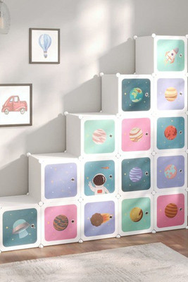vidaXL 340575 - Cube Storage Cabinet for Kids with 15 Cubes PP
