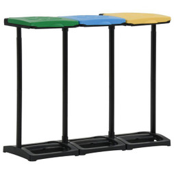 vidaXL 340989 - Supports avec couvercle pour sacs poubelle 240-330 L PP