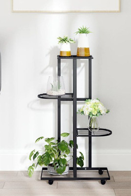 vidaXL 343115 - 4-Floor Flower Stand with Wheels 44x23x80 cm Iron