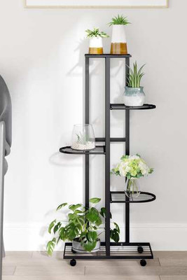 vidaXL 343117 - 5-Floor Flower Stand with Wheels 44x23x100 cm Iron