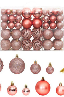 vidaXL 356102 - Christmas Baubles 100 pcs and Rose 3 / 4 / 6 cm